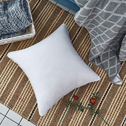 Oubonun 20"x20" Pillow Inserts (Set of 4) - 100% Cotton Cover, Square Throw Pillow Inserts for Couch, Sofa, Bed - Decorative 20 Inch White Pillow Inserts - style: 20x20 Inch (Pack of 4)