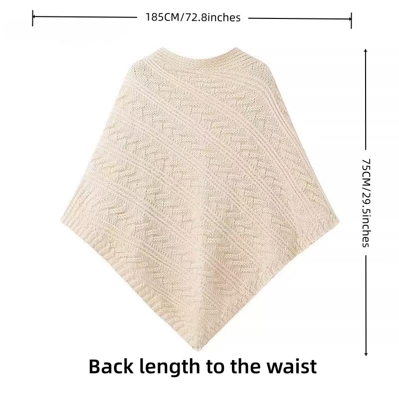 WaJuemy Pashmina Shawl Wraps for Women Cross Sweater Shawls and Wraps Cardigan Cape Front Poncho Knit Cashmere Sweater Shawl - color: 09 Khaki L
