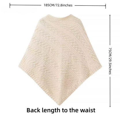 WaJuemy Pashmina Shawl Wraps for Women Cross Sweater Shawls and Wraps Cardigan Cape Front Poncho Knit Cashmere Sweater Shawl - color: 08 Ivory L