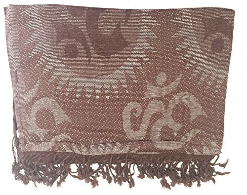 OMA® Meditation Shawl Scarf with Sun Om Sign - Unisex, Large Size