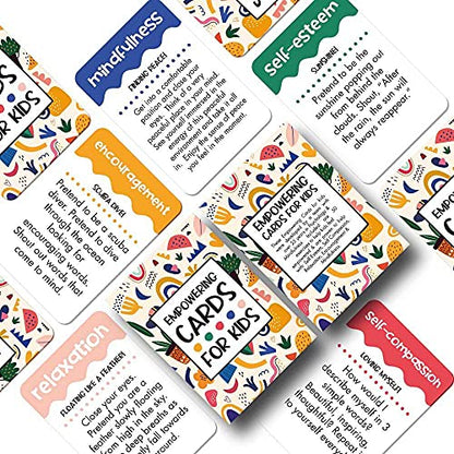 Empowering Cards for Kids - Teaches Mindfulness, Affirmations, Self Esteem, Relaxation & More