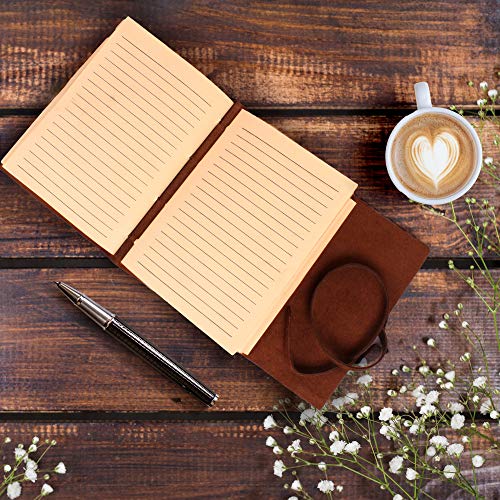 moonster Leather Journal with Embossed Heart Shape - Non Refillable 8x6″ Lined Notebook - 400 Pages College Ruled Kraft Paper - Inspirational Small Notebook - Leather Journals for Women - size: 8" x 6"