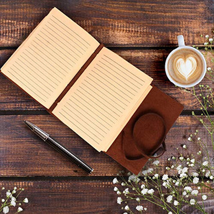 moonster Leather Journal with Embossed Heart Shape - Non Refillable 8x6″ Lined Notebook - 400 Pages College Ruled Kraft Paper - Inspirational Small Notebook - Leather Journals for Women - size: 8" x 6"