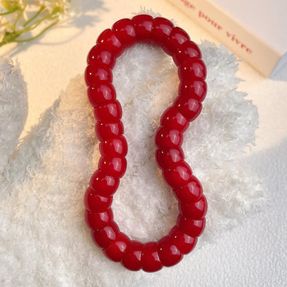 MUDI Bracelet For Women, Bodhi Seed Beads Bracelets Fidget Healing Energy Protection Stretch to My Man Jewelry Gift - color: Oval Red