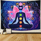 Maccyafst Seven Chakra Yoga Meditation Wall Hanging - Colorful Mandala Indian Hippie Chakra Tapestry for Studio Room (H51.2 W59.1) - size: 51.2"×59.1"