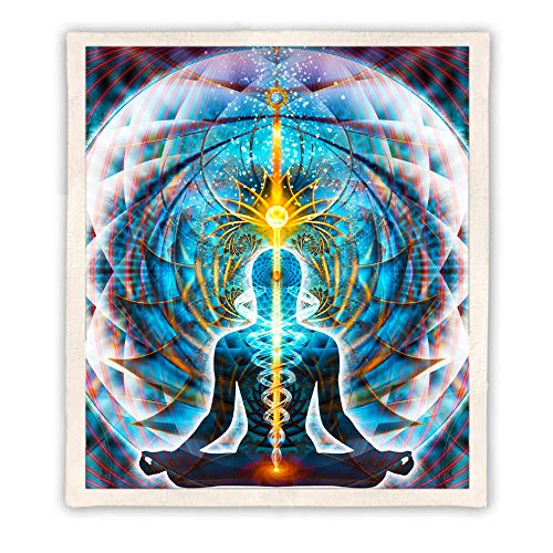 Chakra Throw Blanket | Meditation Fleece Blanket | Galactic Body (Medium)