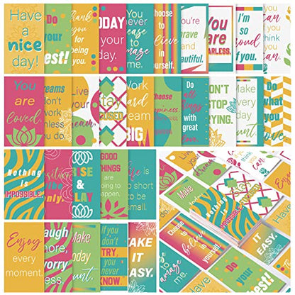 Jinei 300 Inspirational Affirmation Cards Bulk Daily Positive Motivational Gifts Cards Small Mini Encouragement Quotes for Women Coworker Team(Line Flower) - style: Line Flower Style