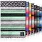 Hydration Nation Authentic Extra Large Mexican Blanket (70"x50") - Handwoven Yoga, Serape- Artisanal Falsa, Beach, Camping, Picnic, Outdoor (Aqua Green) - color: Aqua Green