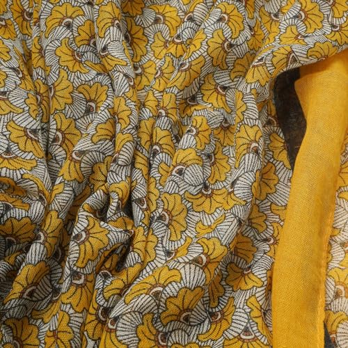 YOUR SMILE Large Boho Scarf for Women Lightweight Floral Printed Scarves Fall Winter Fashion Fringed Shawl wraps - color: 31