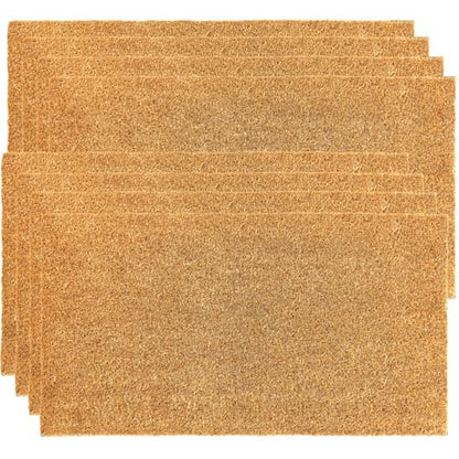 Coco Coir Door Mat with Heavy Duty Backing, Welcome Doormat (17" x 30"), Doormat Entrance (Plain - 8Pack) - color: Plain - 8pack