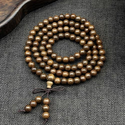 Zen Dear Unisex Natural Silkwood Tibetan Buddhism Meditation Prayer Bead Necklace Japa Mala Beads Bracelets - style: 8mm 108 Beads