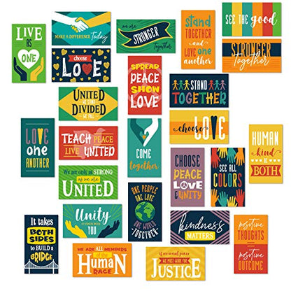 Unity Mini Note Cards / 50 Peace And Kindness Cards / 25 United Designs / 2" x 3.5" Inspirational Flat Mini Business Card Sized Notes/Made In The USA - color: Unity