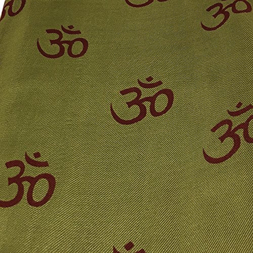 Indian Ethnic Yoga Red Om Block Print Long Scarf Prayer Shawl Stole SHANTI - color: Olive Green