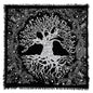 Indian Consigners Tree of Life Altar Cloth Tapestry Tablecloth Celtic Trees Ritual Spiritual Cloth for Sacred Places, Cotton Square Tarot Table Cover 36 by 36 Sacred - color: Silver Trunk Tree, size: 36" x 36" (Square)