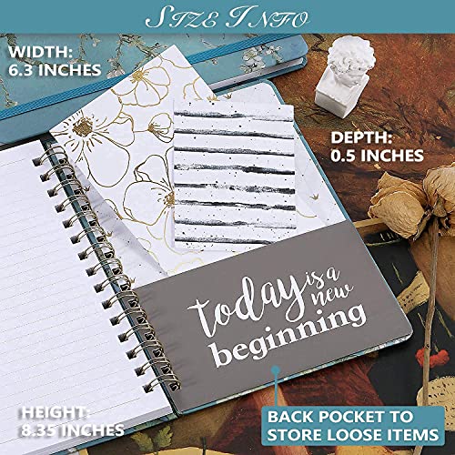 Ruled Notebook/Journal - Lined Journal with Premium Thick Paper, 8.5" X 6.4", College Ruled Spiral Notebook/Journal, Banded with Exquisite Inner Pocket, Waterproof Hardcover for Office, Home & School - color: green