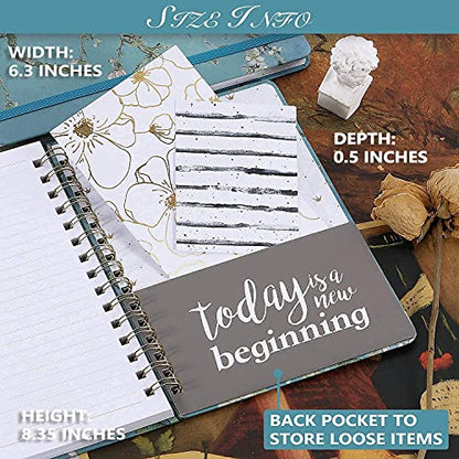 Ruled Notebook/Journal - Lined Journal with Premium Thick Paper, 8.5" X 6.4", College Ruled Spiral Notebook/Journal, Banded with Exquisite Inner Pocket, Waterproof Hardcover for Office, Home & School - color: green