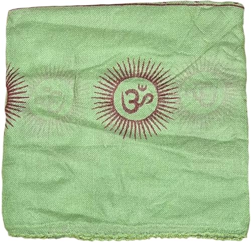 Indian Om Mantra Hand Block Printed Scarf Prayer Shawl (Light Green)