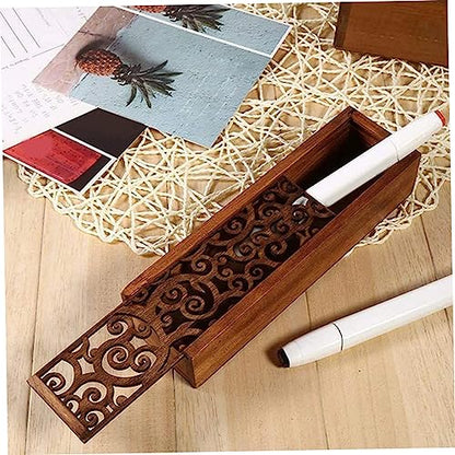 Decorative Wooden Storage Box Lid Rustic Hollow Design for Jewelry Keepsakes and Souvenirs Compact and Lightweight Wooden Box for Home Decor and Organization