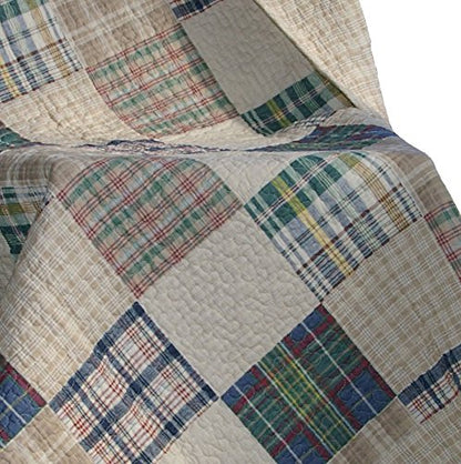 Greenland Home Oxford 100% Cotton Throw Blanket, Tan 50 x 60 in