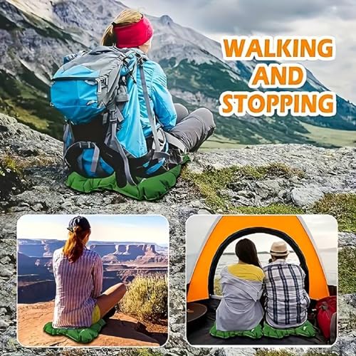 Inflatable Seat Cushion, Lightweight Camping Air Sitting Pad, Waterproof Portable Air Cushion for Climbing Hiking Office Airplane Car Stadium Seat (Grey) - color: Grey