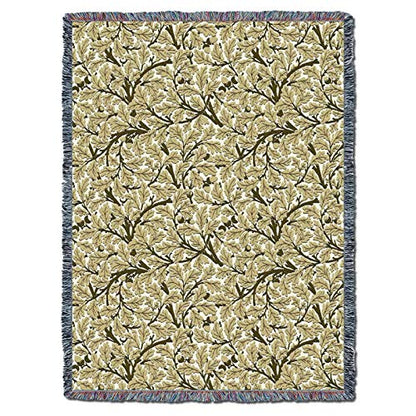 Pure Country Weavers William Morris Oak Tree Gold Blanket XL - Arts & Crafts - Gift Tapestry Throw Woven from Cotton - Made in the USA (82x62) - color: Gold, size: X-Large