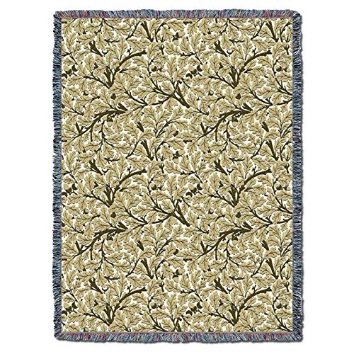 Pure Country Weavers William Morris Oak Tree Gold Blanket XL - Arts & Crafts - Gift Tapestry Throw Woven from Cotton - Made in the USA (82x62) - color: Gold, size: X-Large