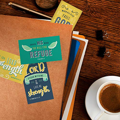 Canopy Street Religious Motivational Quote Cards / 2" x 3.5" Flat Business Card Size / 50 Positivity Cards / 25 Uplifting Christian Designs - color: Religious