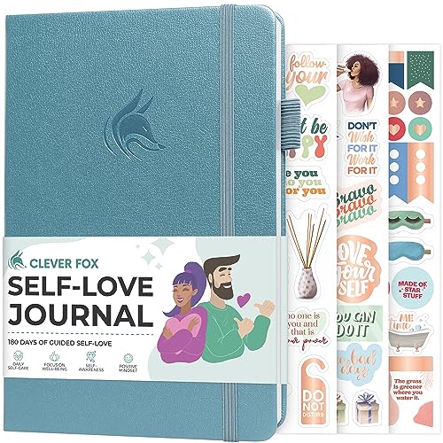 Clever Fox Self-love Journal – Guided Self-Discovery Log for Self-care, Reflection & Self-help, Mental Health, Gratitude & Mindfulness (Aquamarine) - color: Aquamarine