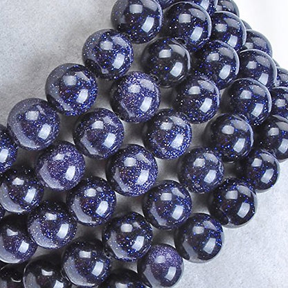 MASSIVE BEADS Natural Healing Power Gemstone Crystal Beads Unisex Adjustable Macrame Bracelets - color: Blue Sand, size: 6mm