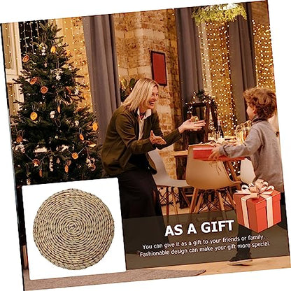 PRETYZOOM Yoga Meditation Cushion Thick Floor Mat Handwoven Straw Pillow Seating Pad for Home Office