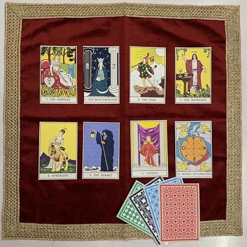 SMMS Spiritual Velvet Table Cloth Altar Tarot Spread (Maroon, Small- 46cm*46cm/ 18inch*18inch) - color: Maroon, size: Small- 46cm*46cm/ 18inch*18inch