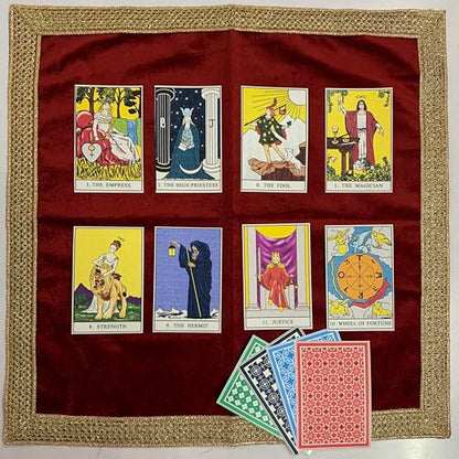 SMMS Spiritual Velvet Table Cloth Altar Tarot Spread (Maroon, Small- 46cm*46cm/ 18inch*18inch) - color: Maroon, size: Small- 46cm*46cm/ 18inch*18inch