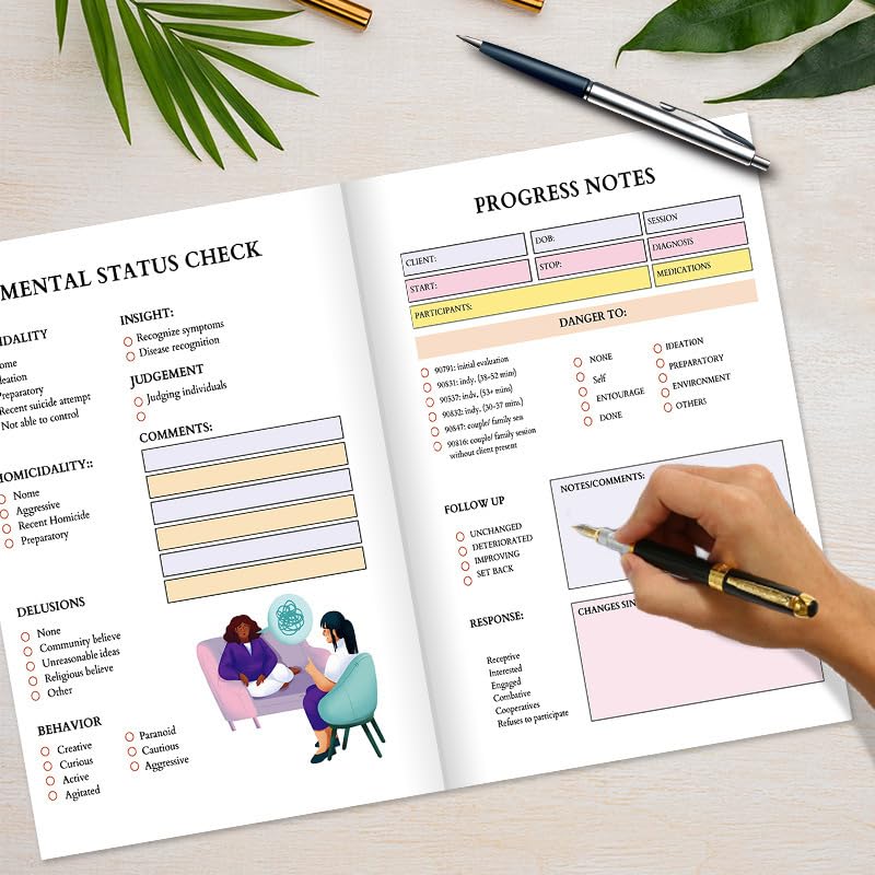 NDEMl 2026 MEGA THERAPY JOURNAL, a notebook to relieve anxiety and mindfulness, better manage your emotions, including calendar and weekly daily manager