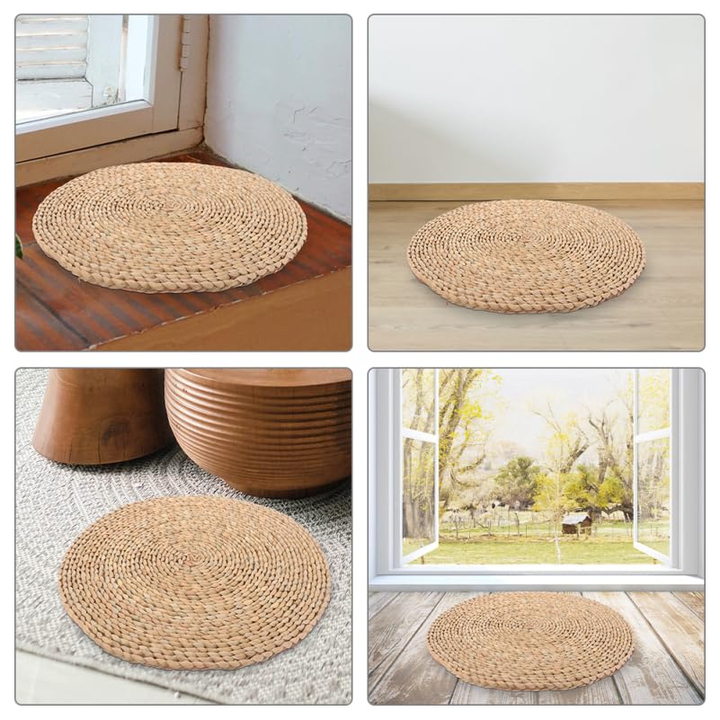 Lurrose Meditation Cushion: Round Floor Cushion - Woven Boho Floor Pillow for Yoga Zen Home Decor