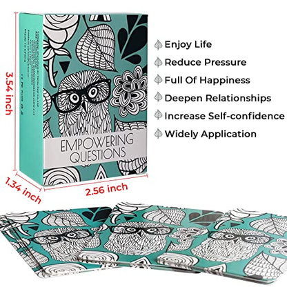 YARKOR 𝟑𝟎% 𝐎𝐅𝐅 100pcs Empowering Question Cards - Questions for Mindfulness, Meditation, Writing, Self Care Cards, Thought-Provoking Cards