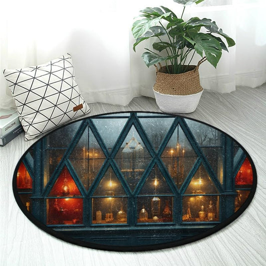 3ft Geometric Style Soft Round Area Rug Mat Non-Slip Washable Perfect for Living Area Bedroom Kitchen Bath Durable & No Shedding RAR-712707421 - color: Color-14, size: 3' (Round)