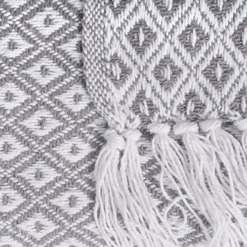 DII Global Mini Diamond Woven Throw, 50x60, Gray