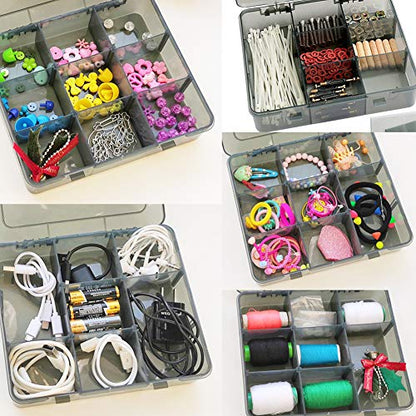 9 Grids Art Craft Supply Organizer Storage Containers, Compartment Storage Box with Removable Dividers for Jewelry, Beads, Buttons, Small Parts - size: 9 Grids 1 Pack