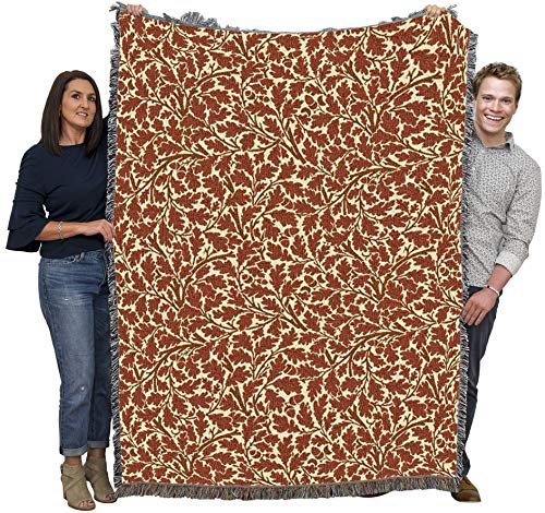 Pure Country Weavers William Morris Oak Tree Autumn Blanket - Arts & Crafts - Gift Tapestry Throw Woven from Cotton - Made in the USA (72x54) - color: Autumn, size: Large