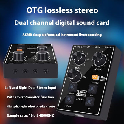 CH02 ASMR Sleep Aid Hoping Sound Control Instruments Left and Right Binaural Sound Card Immersive Recording for ASMR Live, Eat, Recording, Interview, Musical Instruments and More