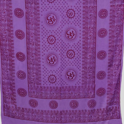 Prabhuji's Gifts Meditation Yoga Prayer Shawl with Om Symbol, Purple Multi-Use Wrap - Unisex