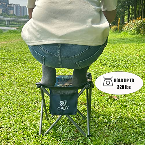 Opliy Camping Stool, Folding Small Chair Portable Camp Stool for Camping Fishing Hiking Gardening and Beach, Camping Seat with Carry Bag (Blue-Leaf) - color: Blue-leaf