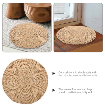 Lurrose Meditation Cushion: Round Floor Cushion - Woven Boho Floor Pillow for Yoga Zen Home Decor
