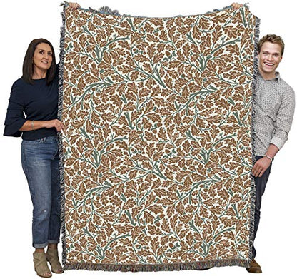Pure Country Weavers William Morris Oak Tree Bark Blanket - Arts & Crafts - Gift Tapestry Throw Woven from Cotton - Made in the USA (72x54) - color: Bark, size: Large
