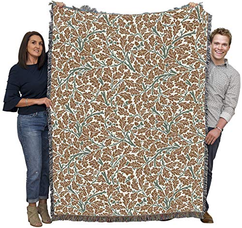 Pure Country Weavers William Morris Oak Tree Bark Blanket - Arts & Crafts - Gift Tapestry Throw Woven from Cotton - Made in the USA (72x54) - color: Bark, size: Large
