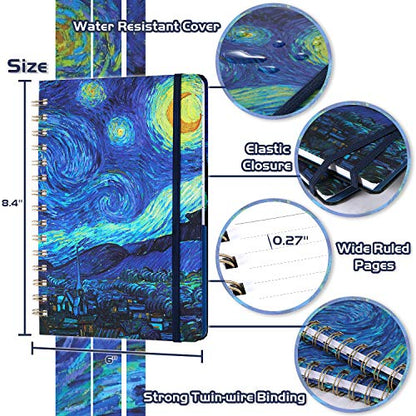 Ruled Notebook/Journal - Lined Journal with Hardcover, 8.4" x 6", College Ruled Spiral Notebook / Journal, Back Pocket, Strong Twin-Wire Binding with Premium Paper, Perfect for School, Home & Office