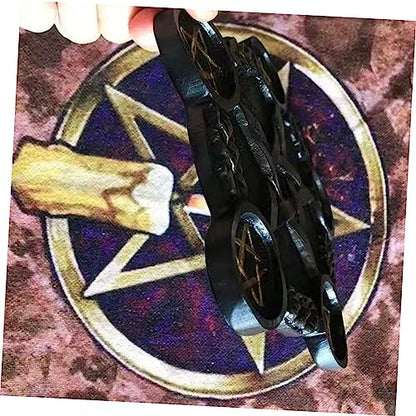 VALICLUD Pentacle Star Candleholder Decorative Altar Prop Elegant Desktop Candle Holder Compact Space Saving Design for Home Bar Restaurant Wiccan Sacrifice Ritual