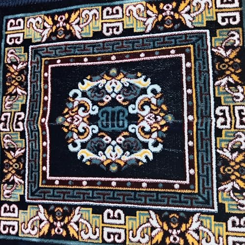 Velvet Pooja Aasan Mat 20 Inch, Soft Prayer and Meditation Seat, Blue Puja Cloth Rug, Home Temple Decor, Floor Seating Mat for Daily Use and Festivals Mattress Mats Car Seat Cover Daily Use