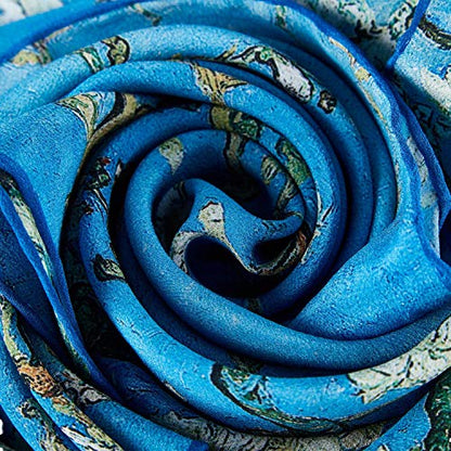 JWSilk Long Charmeuse Silk Scarf Classic Art Print - color: Almond Blossom