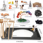 Dreamgirnh Zen Garden for Desk, with Crystals and Healing Stones & Cat Figurines, Miniature Meditation Sand Garden Stress Relief Desk Decor, Tools for Relaxation and Mindfulness